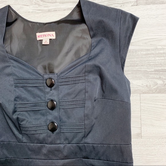 Merona Black Cap Sleeve Sheath Dress - Picture 3 of 6